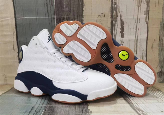 Men's Running Weapon Air Jordan 13 White/Navy Shoes 066